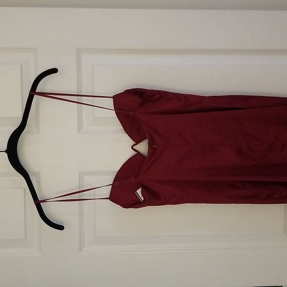 Burgundy Oh Polly Midi Dress - Picture 4 of 5